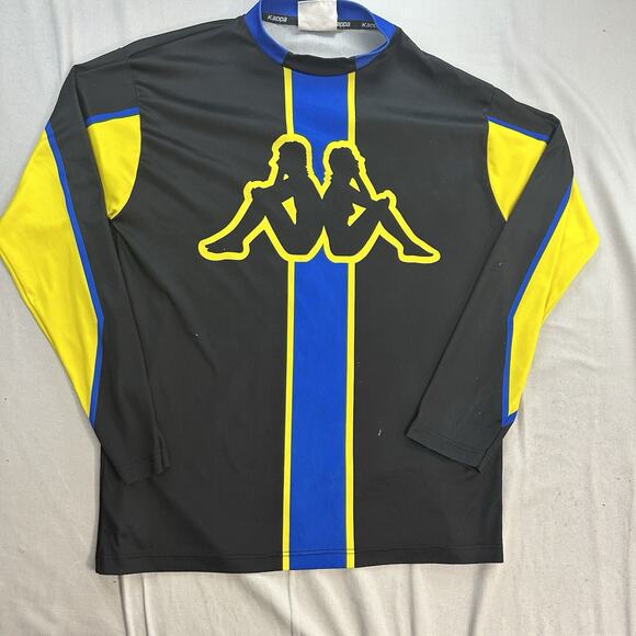 Vintage Kappa Jersey Mens Large Black And Blue - Picture 1 of 8